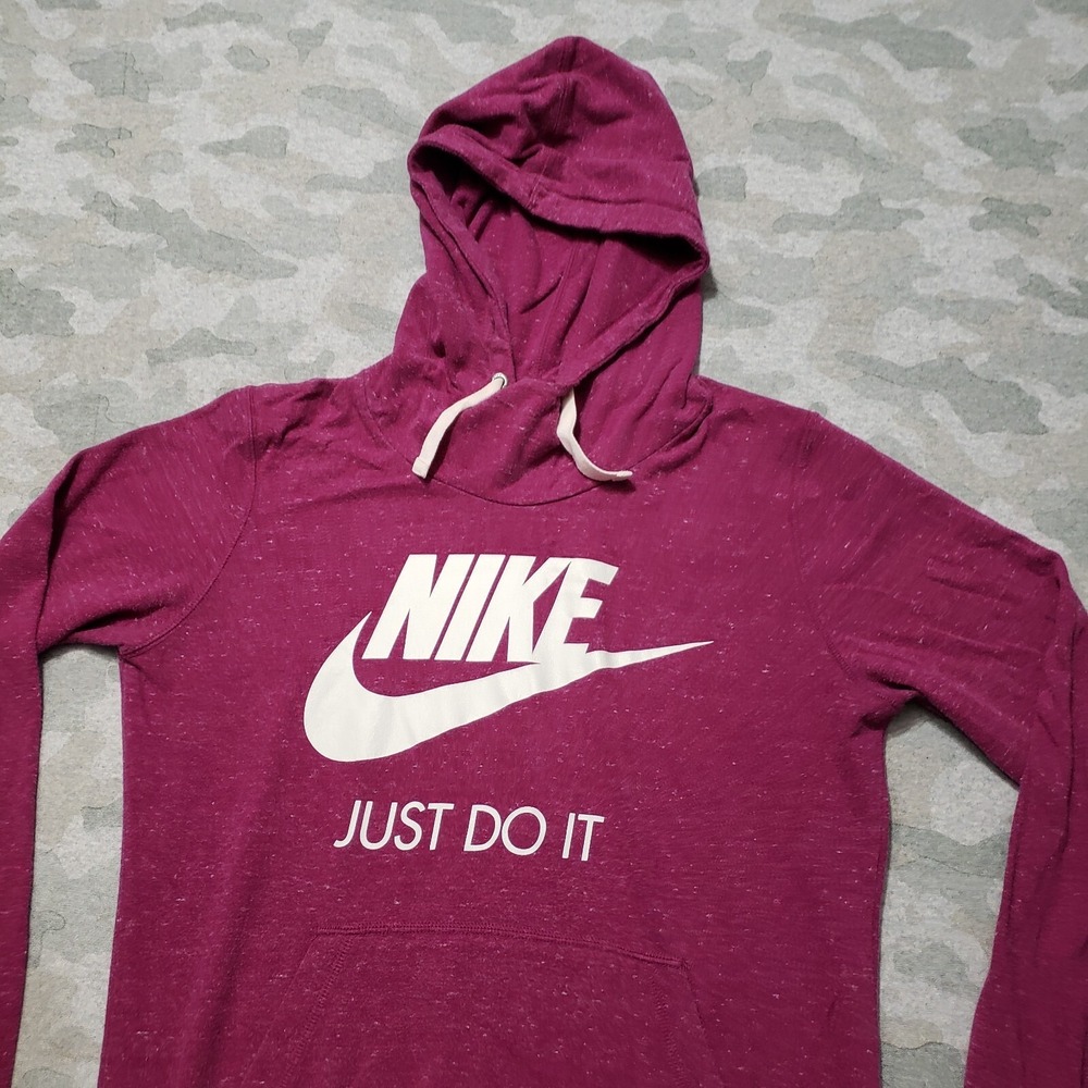 Nike Sweatshirt Womens Medium Purple Pullover Hooded Gym Fitness - Picture 3 of 10